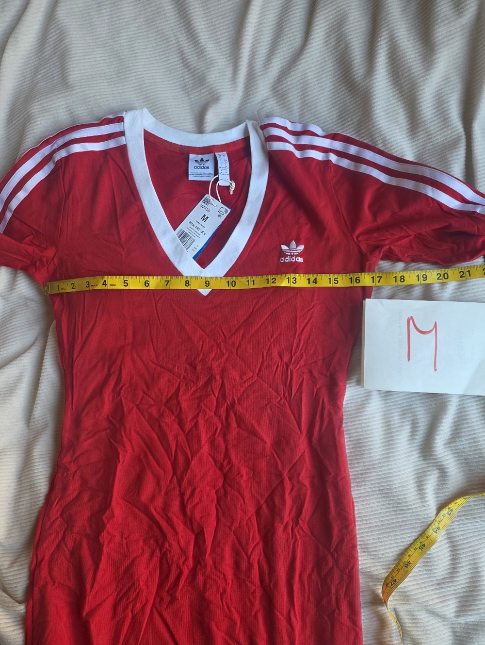Adidas Maxi Dress red w/ tri-stripes BNWT!!! - Picture 9 of 16